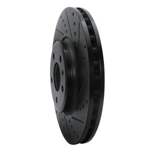 Audi Q5 Brake Rotor (1) - Front Right - R1 Concepts - Drilled & Slotted - Black - `08-`12